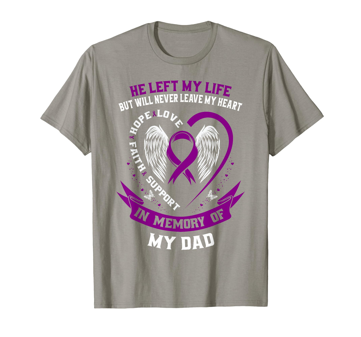 Memorial Gifts Loss Dad Father Pancreatic Cancer Awareness T-Shirt