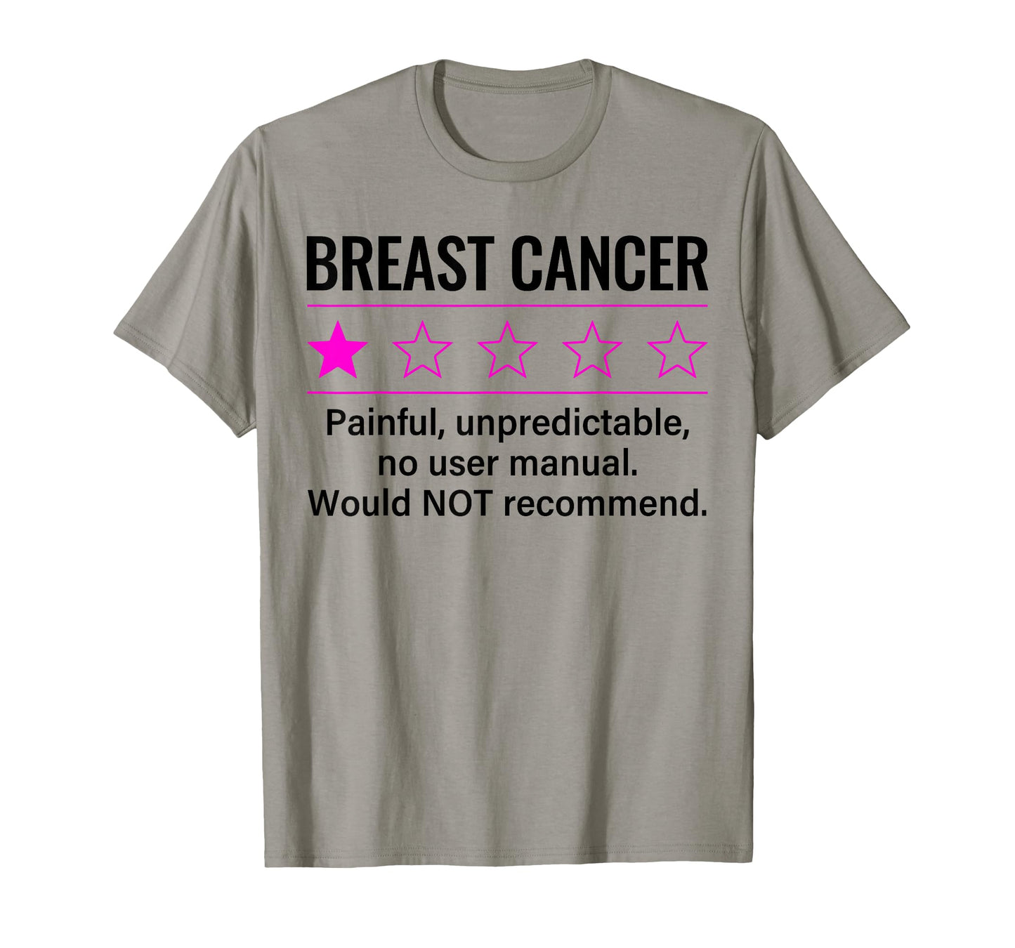 Breast Cancer 1 Star Rating Funny Breast Cancer Awareness T-Shirt