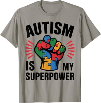 Autism Is My Superpower Autism Awareness Puzzle Pride T-Shirt