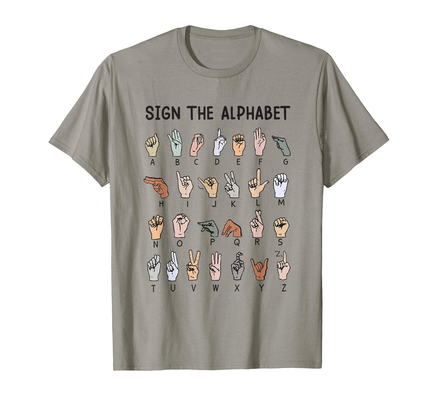 ASL American Sign Language, Alphabet Inclusive Sign ABCs T-Shirt
