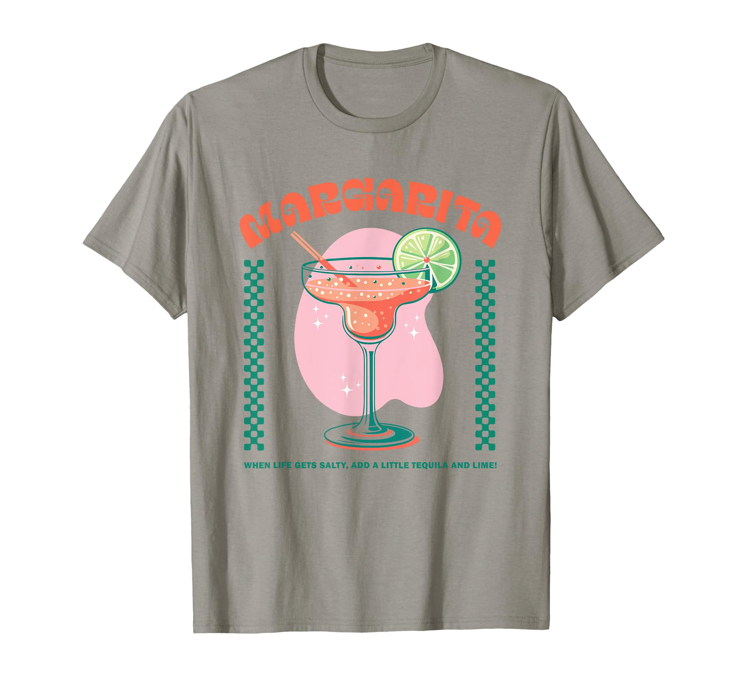 Retro Margarita Glass Lime and Funny Tequila Drinking Quote T-Shirt