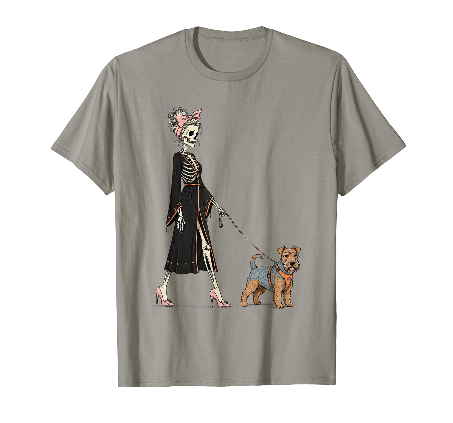 Skeleton Glen of Imaal Terrier Dog Walking Halloween Women T-Shirt