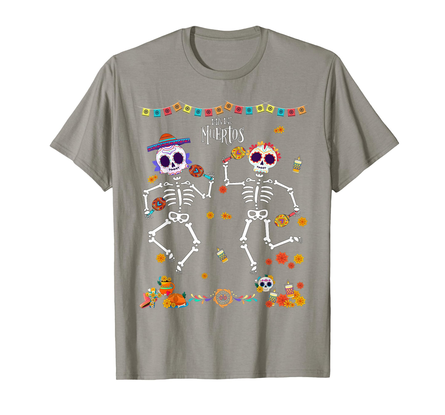 Mexican Mens Dia De Los Muertos Skeleton Dancing Kids Boys T-Shirt