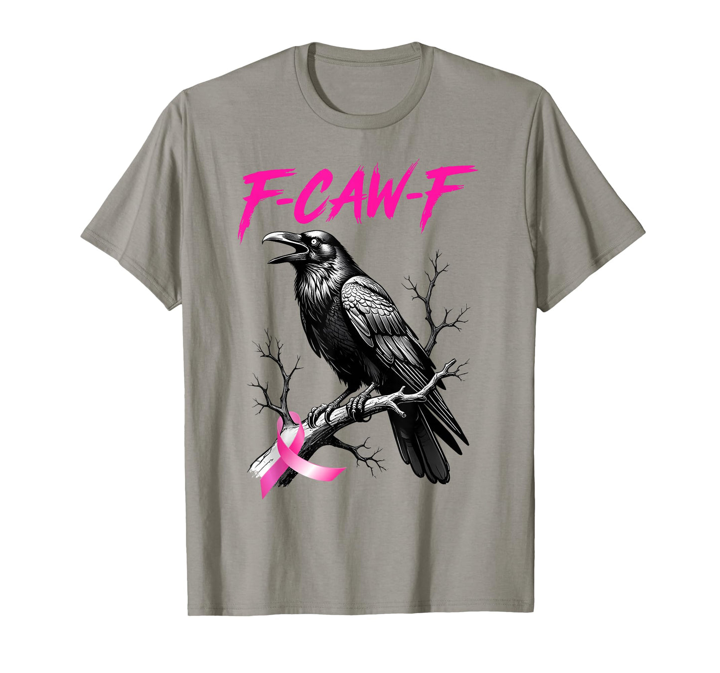 Black Crow F-Caw-F Breast Cancer Awareness Pink Ribbon T-Shirt