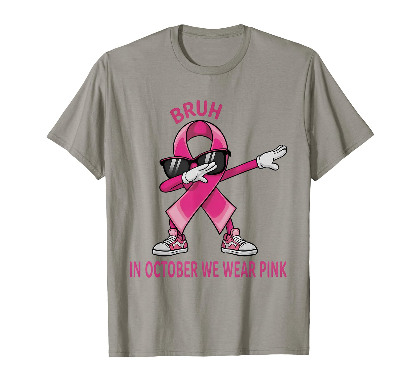 Bruh in October We Wear Pink Breast Cancer Awareness Bruh T-Shirt