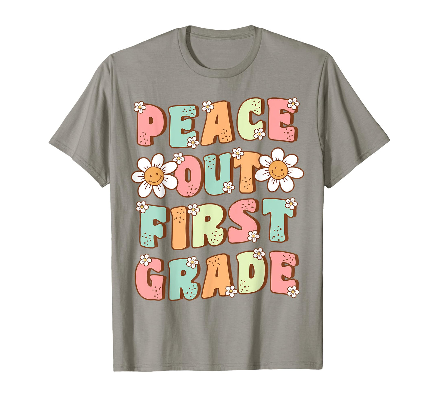 Peace Out First Grade Cute Groovy Last Day of 1st Grade T-Shirt