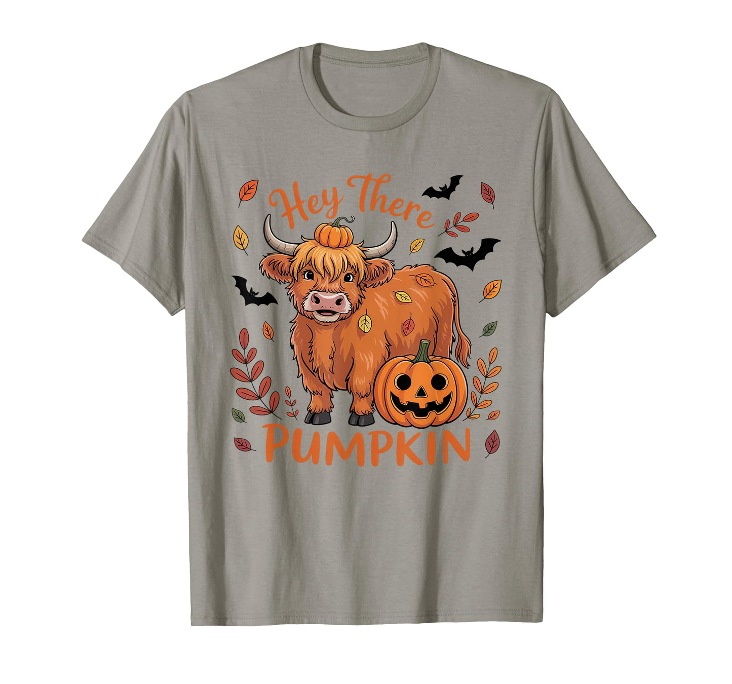 Hey There Pumpkin Halloween Highland Cow Lover Cow Farm T-Shirt