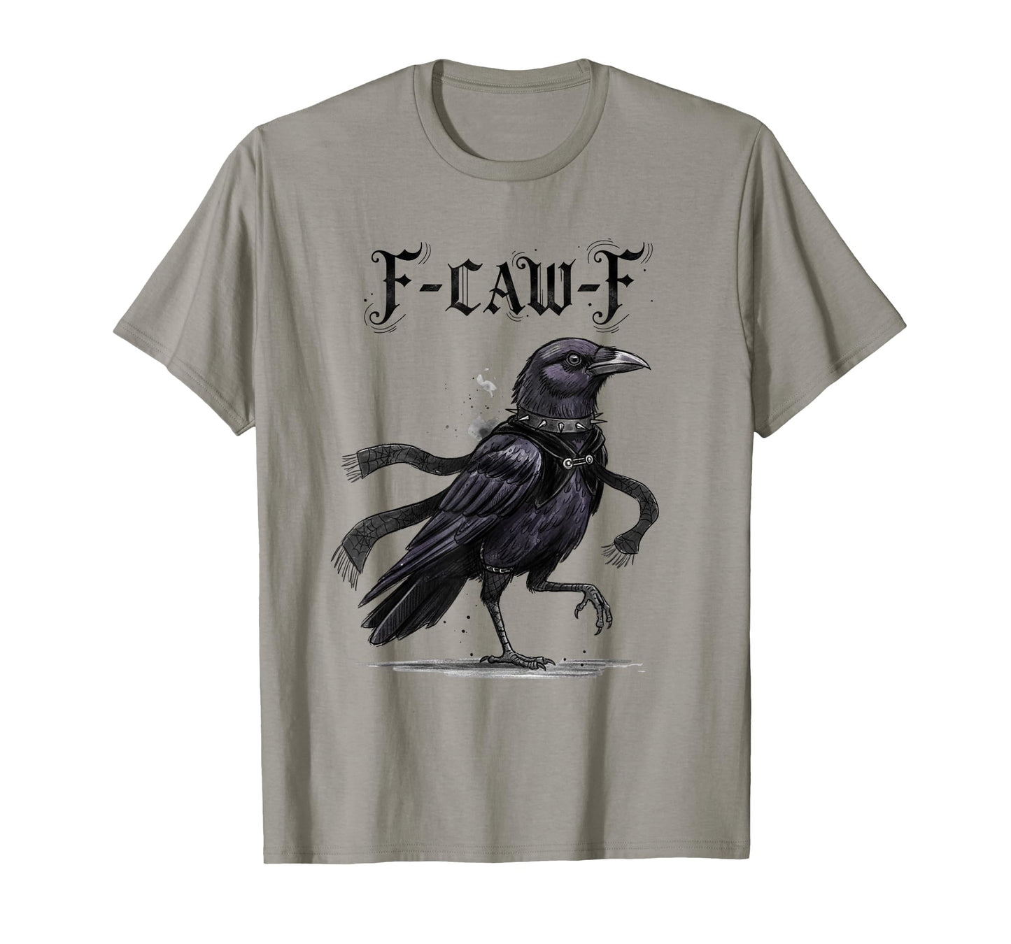 F-CAW-F Funny Halloween Adult Black Crow Cool Raven T-Shirt