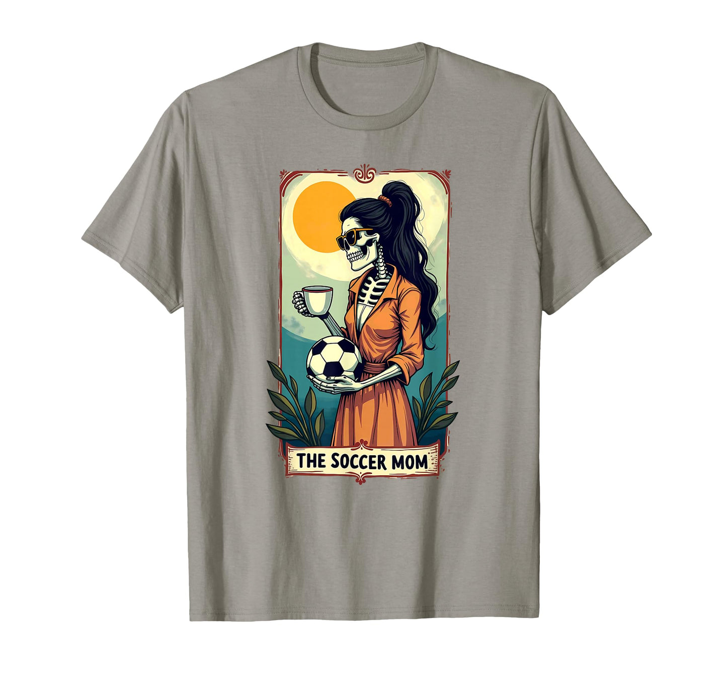 Gothic Tarot Card Skeleton Coffee Soccer Mom T-Shirt