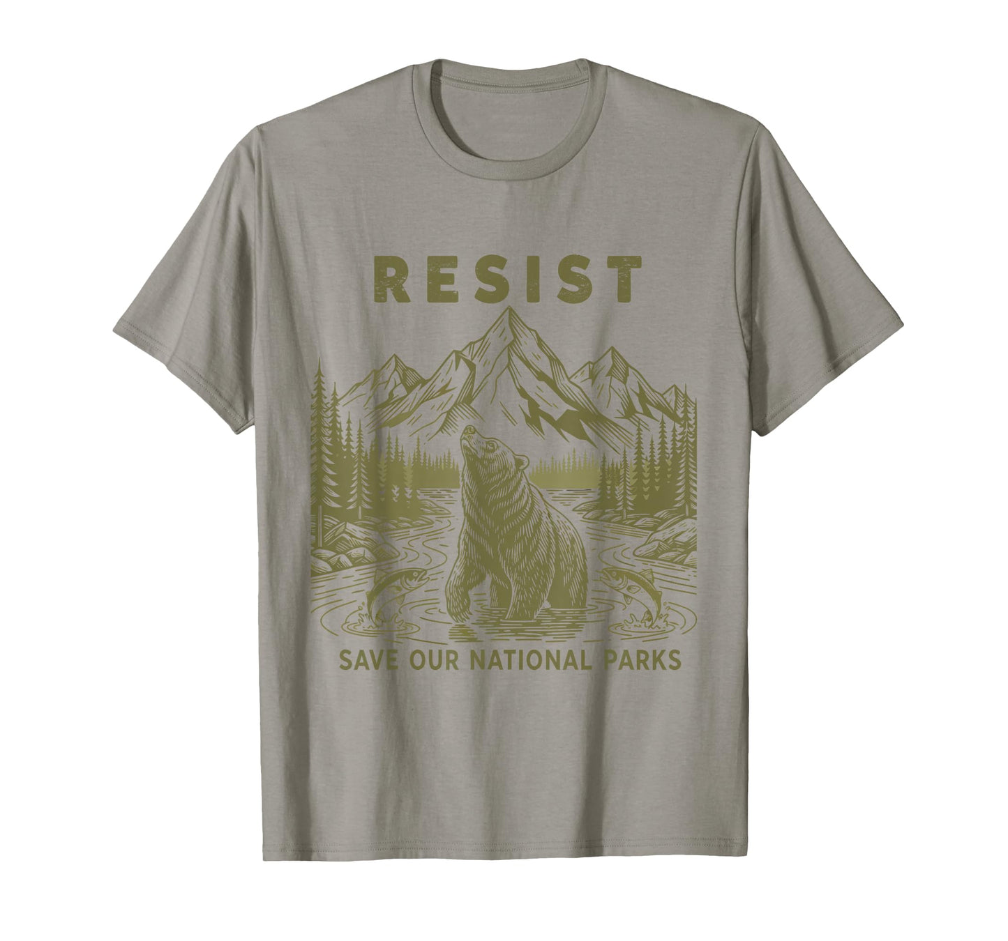 Resist Save Our Parks Alt Us National Parks Bear Nature T-Shirt
