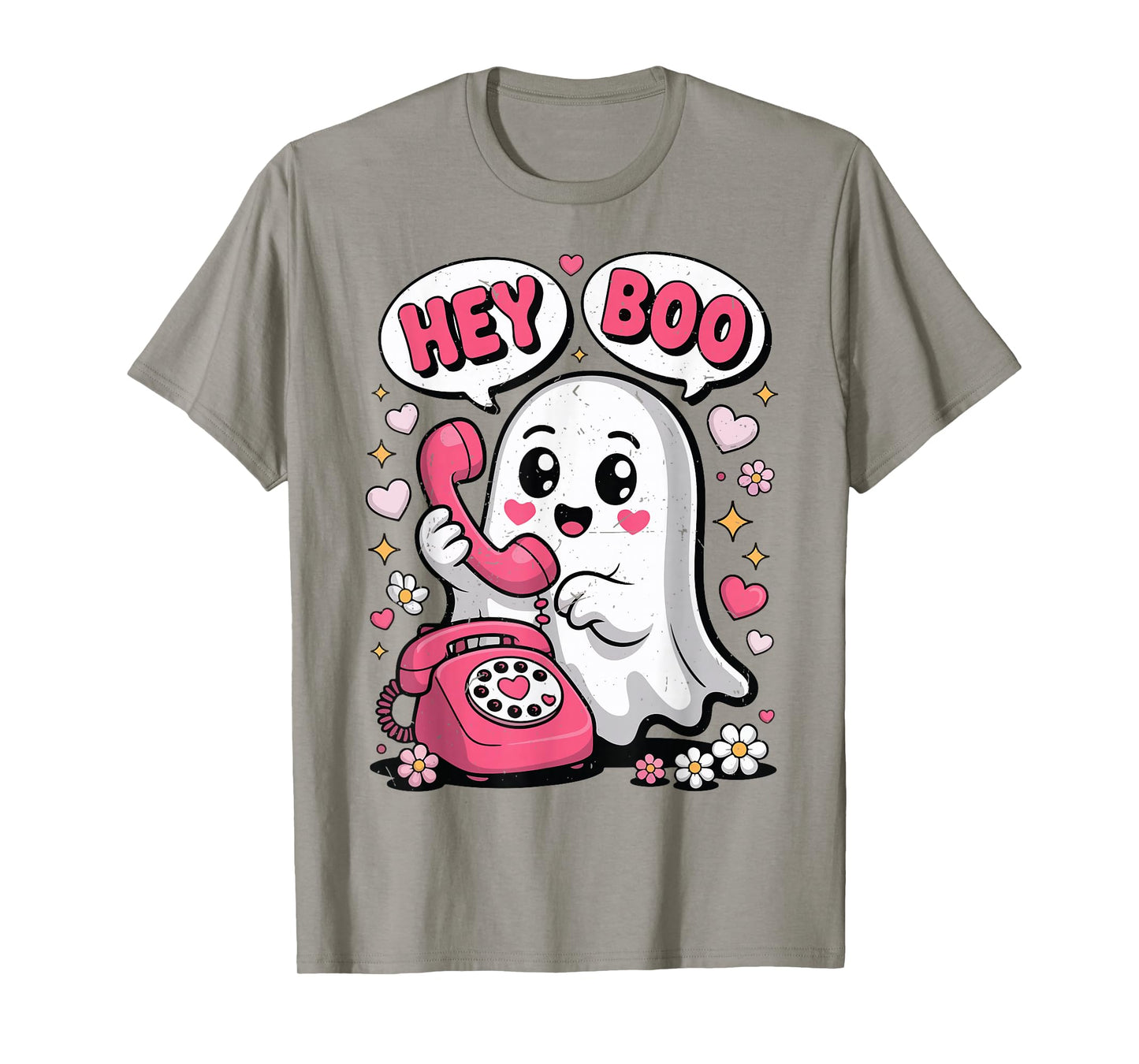 Cute Ghost Hey-Boo Toddler Girl Women Funny Ghost Halloween T-Shirt