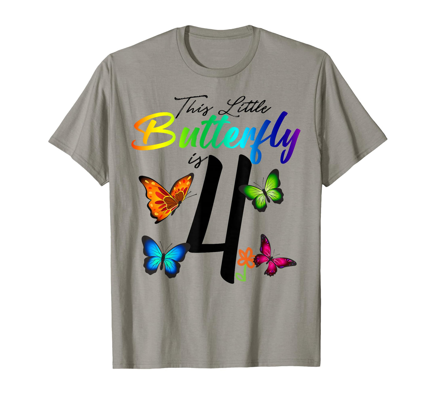 This Little Butterfly Is 4 Years Old Butterflies 4th B-day T-Shirt