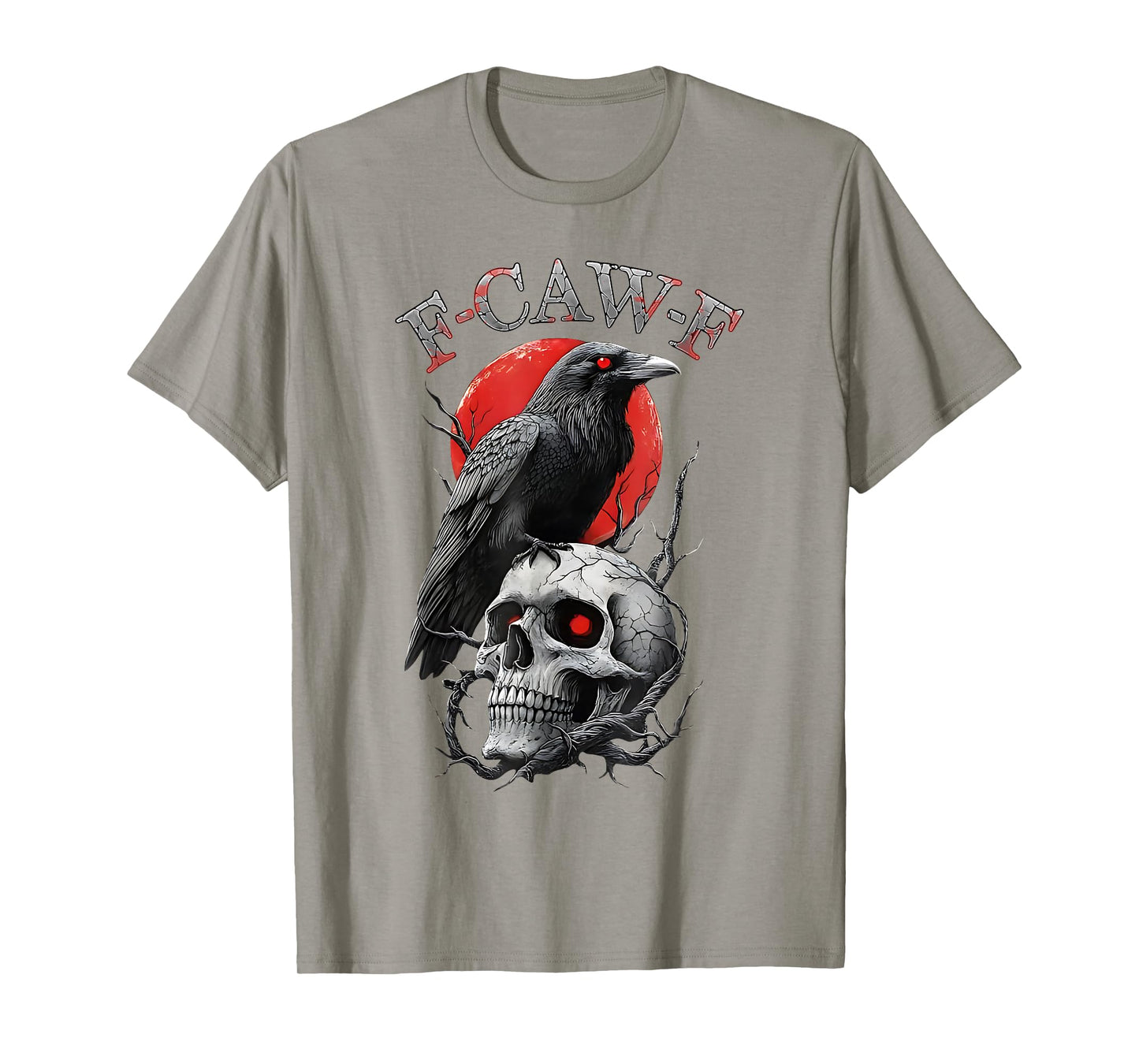 F-Caw-F Black Crow Pun Funny Bird Moon Gothic Halloween T-Shirt