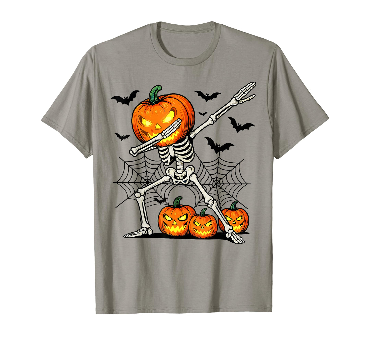 Spooky Dabbing Pumpkin Head Skeleton Halloween Skeleton Boys T-Shirt