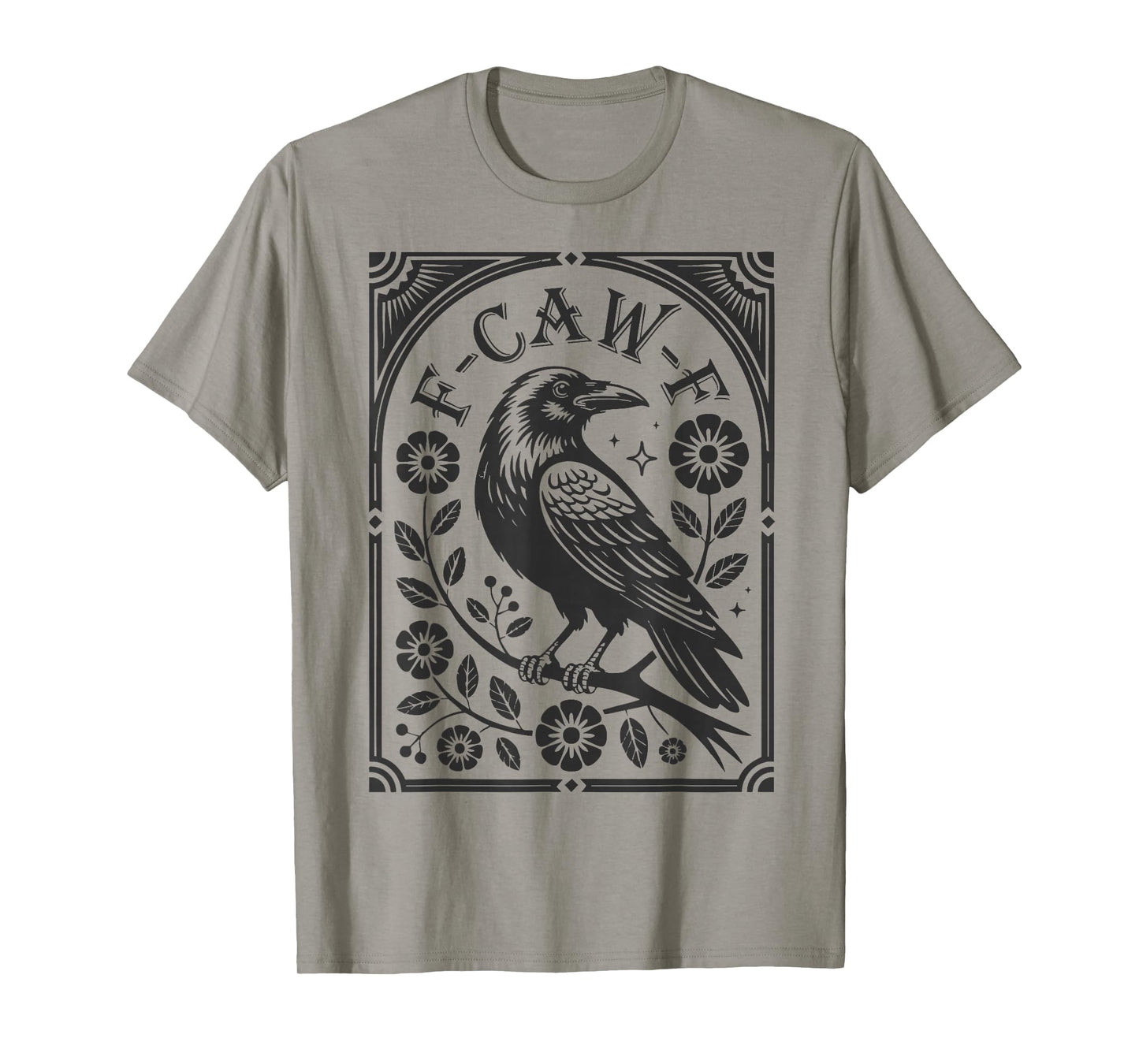 F-Caw-F Black Crow Pun Funny Bird Cawing Grunge Halloween T-Shirt