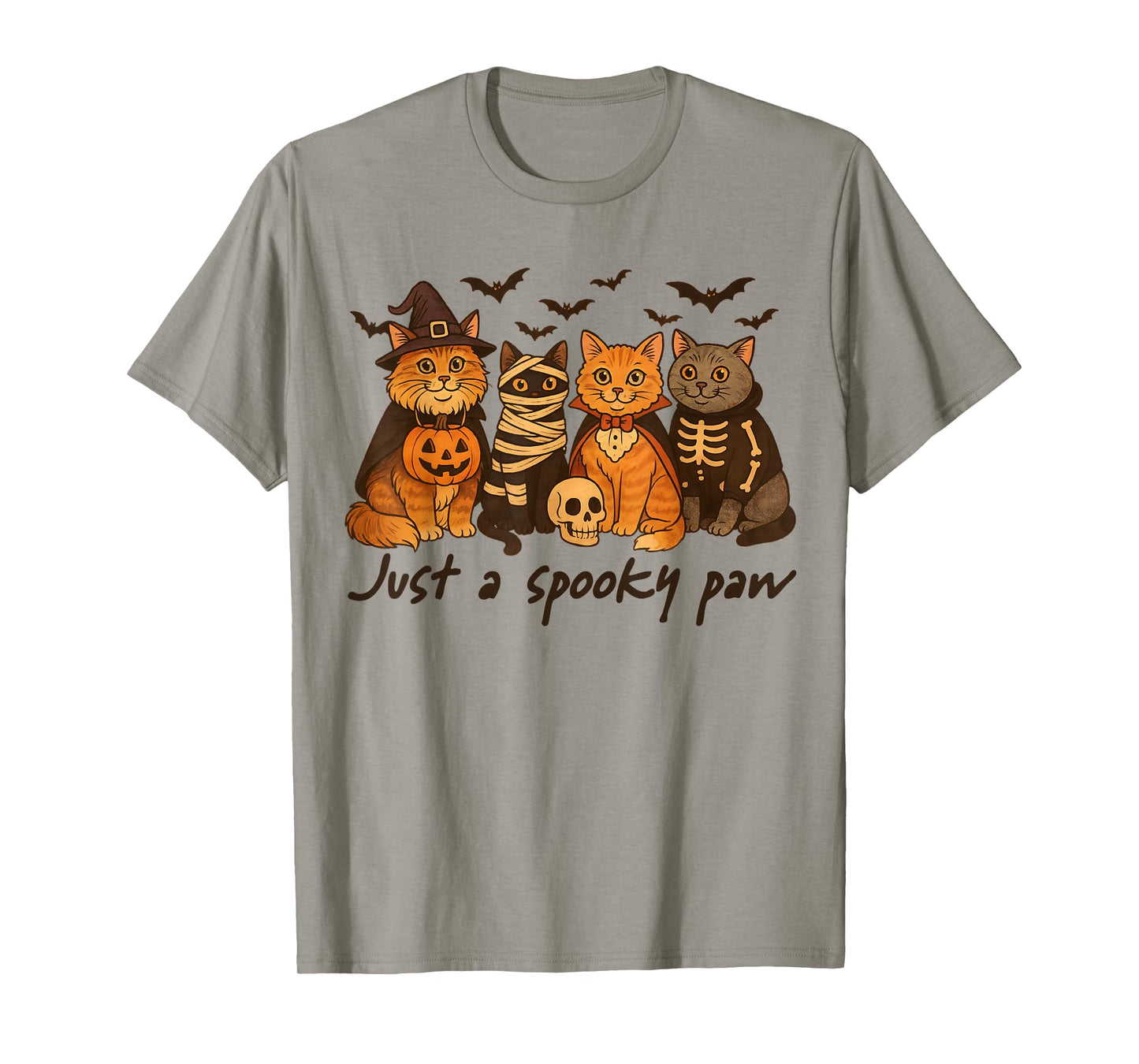 Just A Spooky Paw Cute Halloween Cats Funny Costume T-Shirt