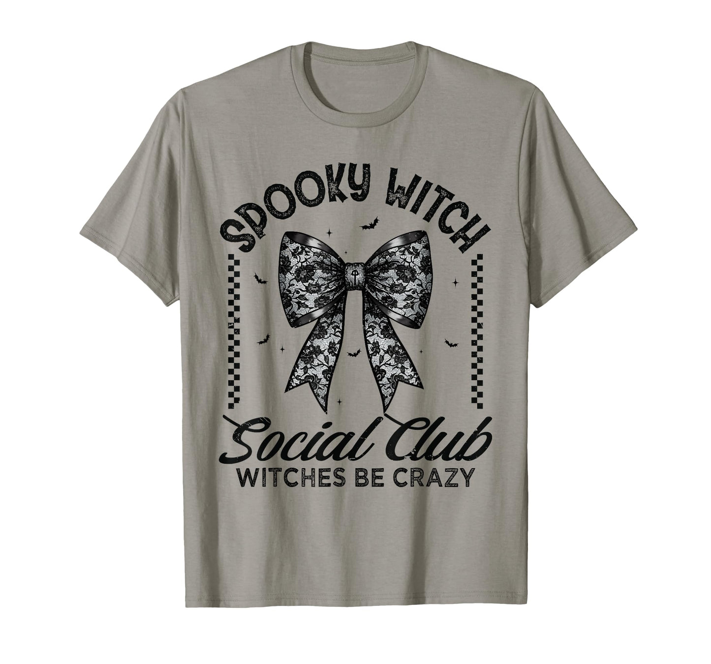 Spooky Witch Social Club Witch Be Crazy Bow Halloween Witch T-Shirt