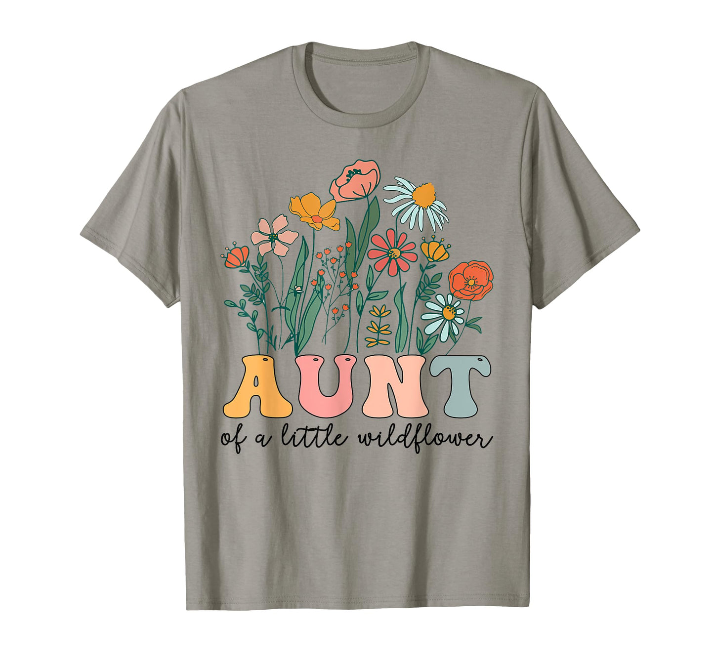 Aunt Of The Little Wildflower Birthday Party Baby Shower T-Shirt