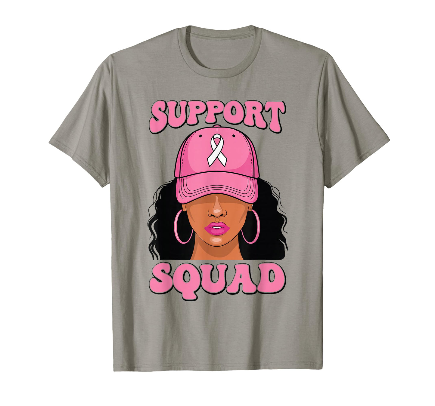 Black Woman Support Squad Breast Cancer Awareness T-Shirt