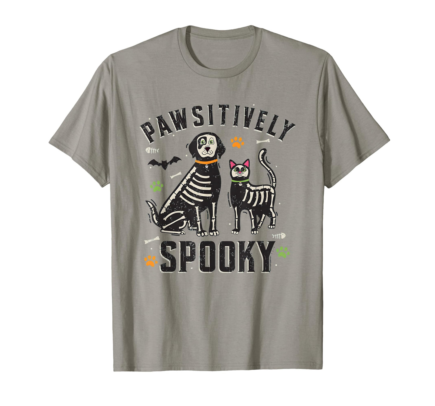 Pawsitively Spooky Halloween Pet Skeleton Dog and Cat T-Shirt