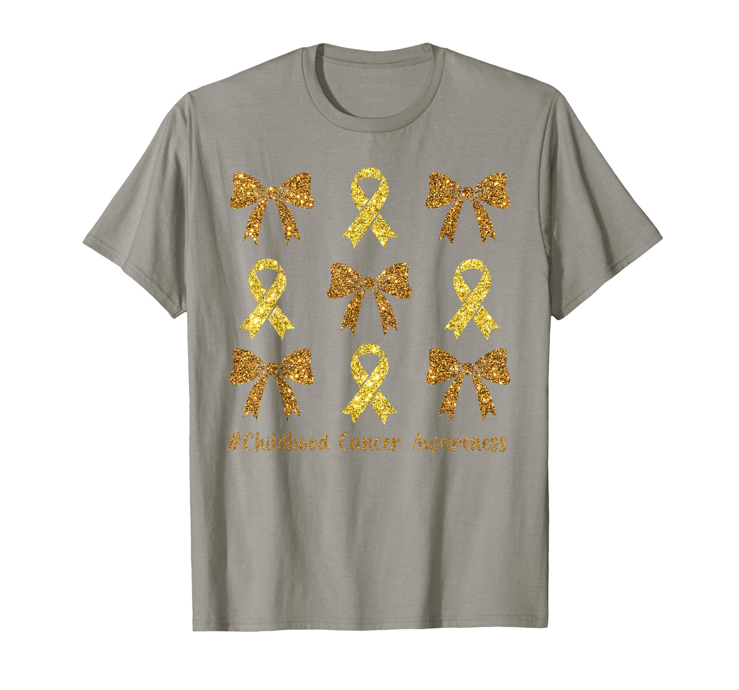 Coquette Gold Ribbon We Wear Gold Childhood Cancer Awareness T-Shirt