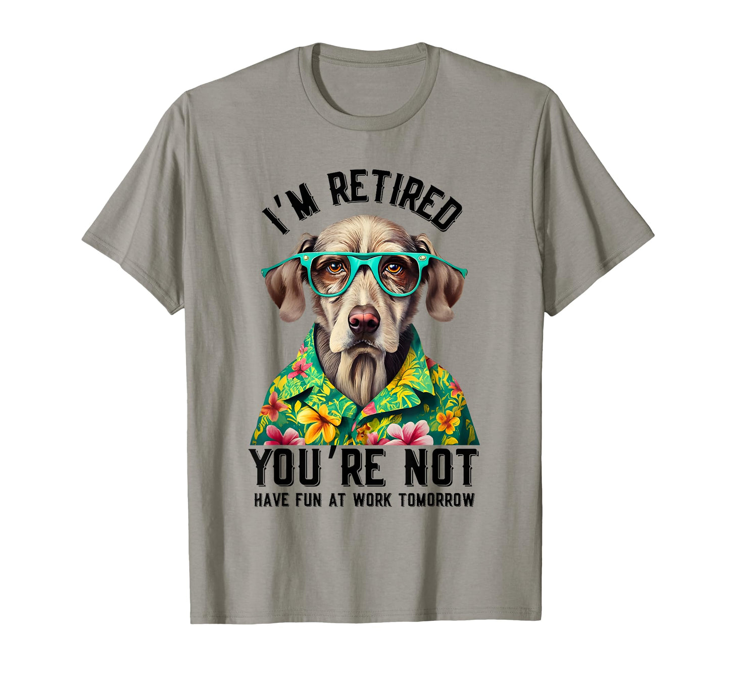 Funny Dog Retirement 2025 Designs by Luna - Retirement T-Shirt - Grey, Small - Classic Fit, Short Sleeve - Humorous Graphic Design - Adults, Retirees, Men