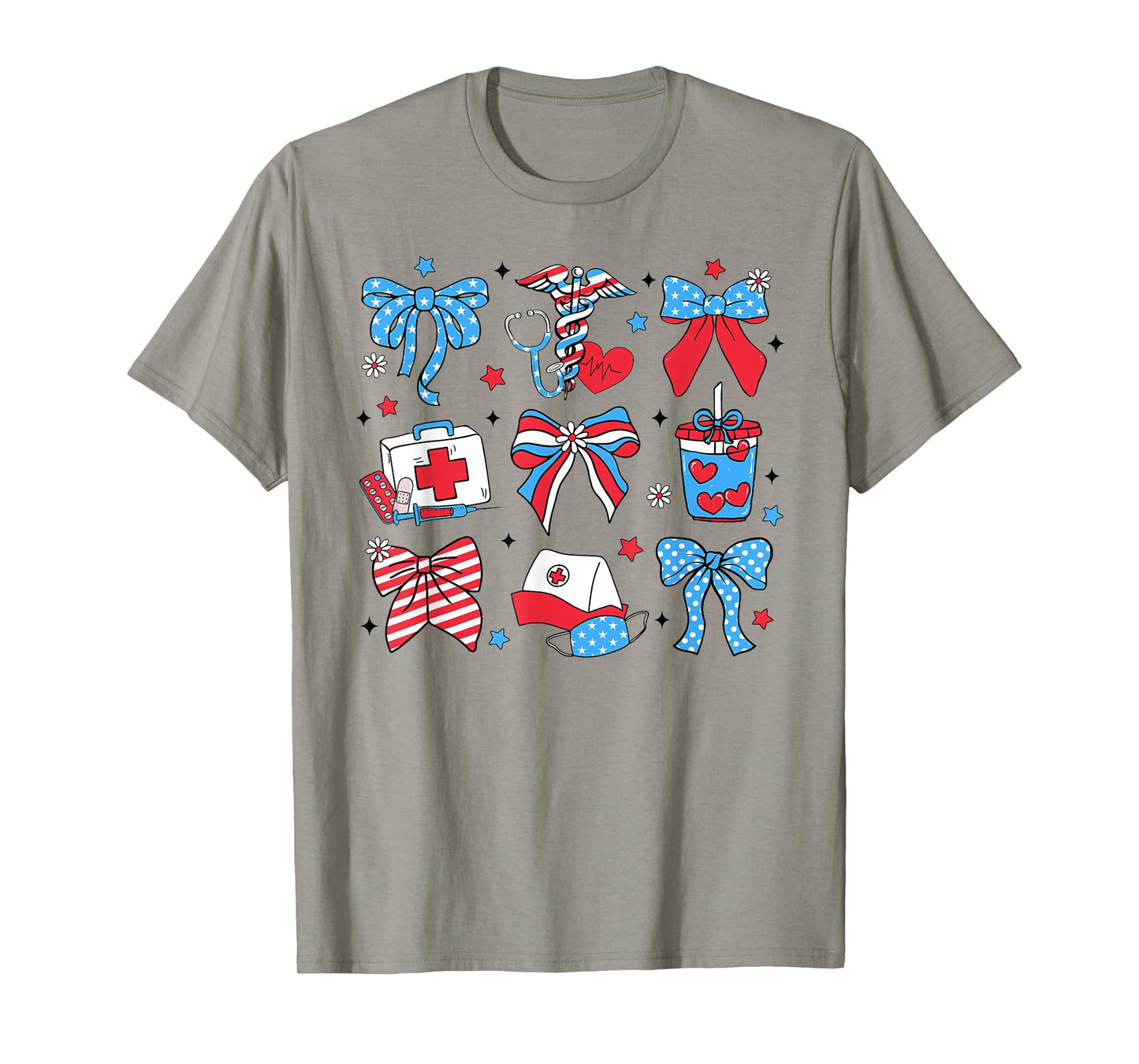 4th July Nurse Coquette Bow ICU Nurse CRNA Surgical Medical T-Shirt
