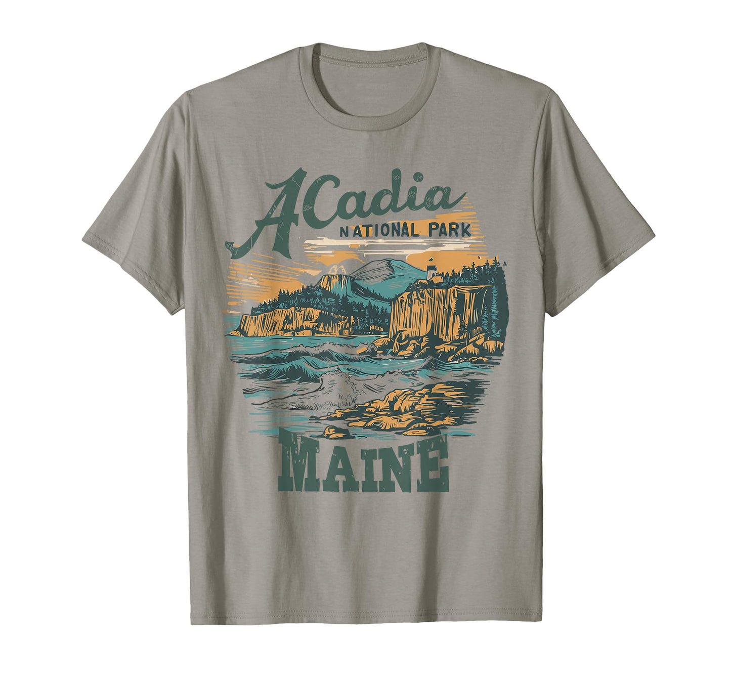 Acadia National Park Maine Vintage Coastal View T-Shirt
