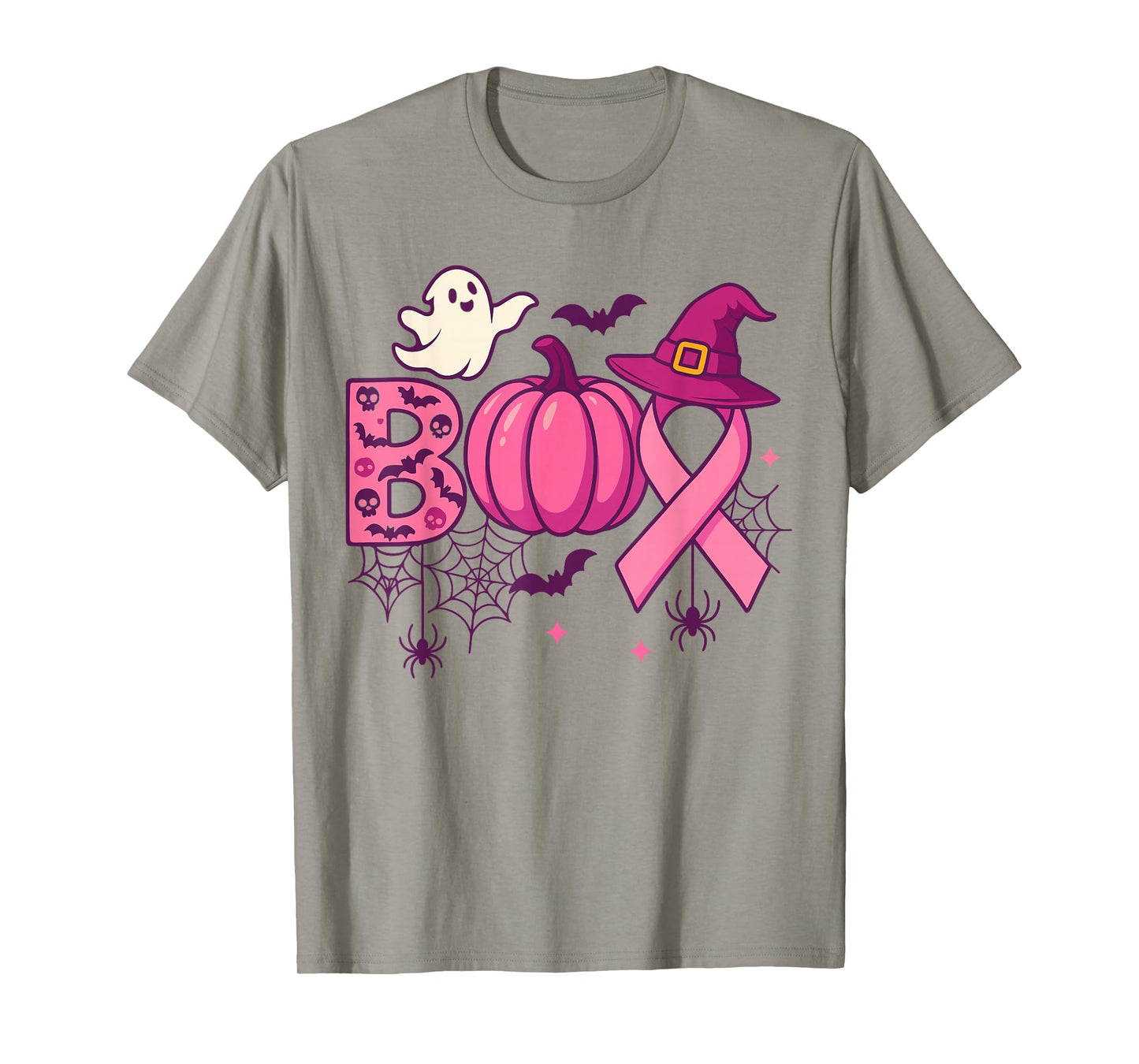Breast Cancer Shirts for Women Ghost Boo Pink Ribbon Pumpkin T-Shirt