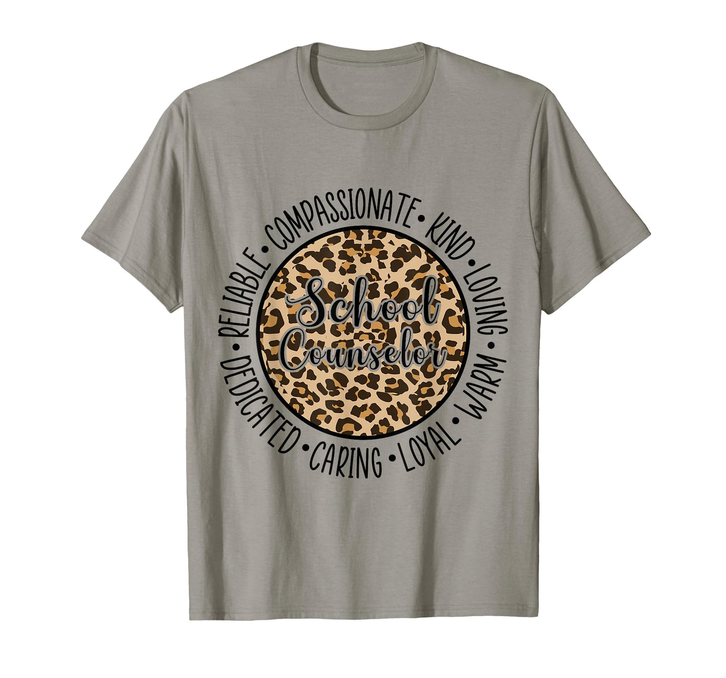 Leopard Cheetah Print School Counselor Traits Appreciation T-Shirt