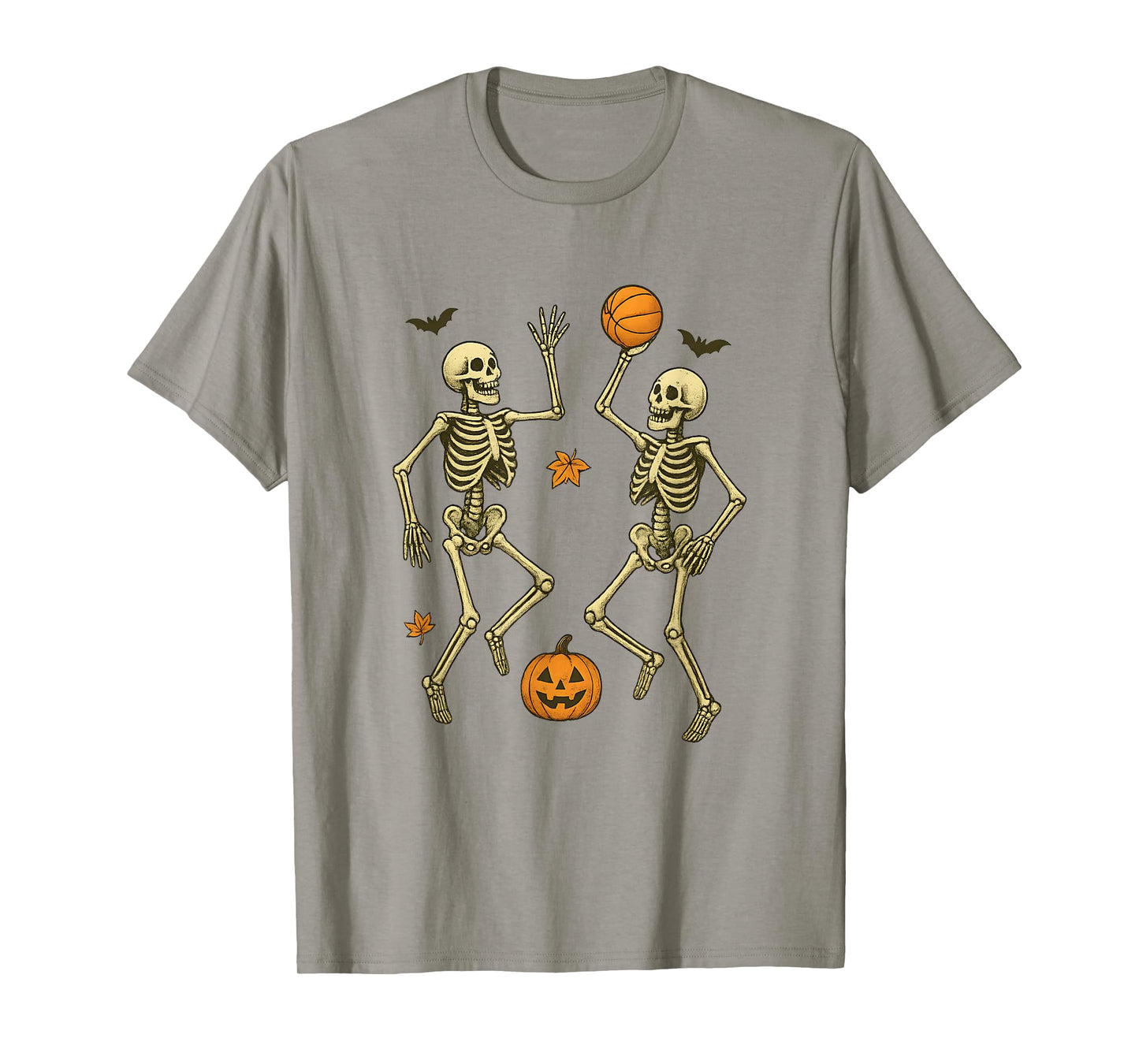 Halloween Skeleton Basketball Funny Pumpkin Design T-Shirt