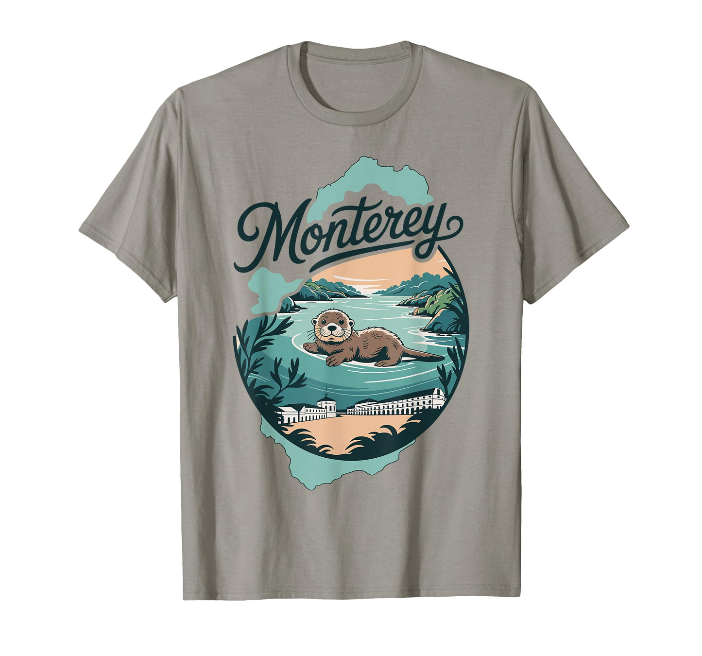 Monterey sea otter ocean view coast retro T-Shirt
