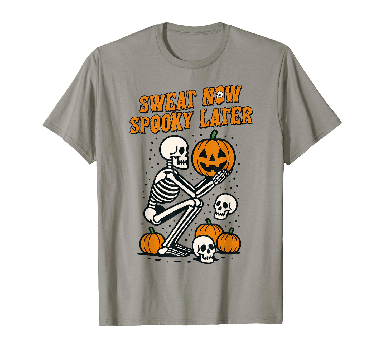 Halloween Vibes Fitness Gym Exercise Sweat Now Spooky Later T-Shirt