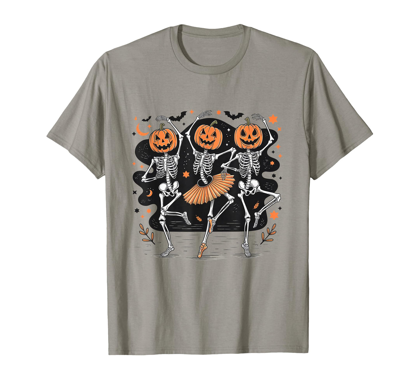 Cute Ballet Pumpkin Skeleton Halloween Men Women Boys Girl T-Shirt