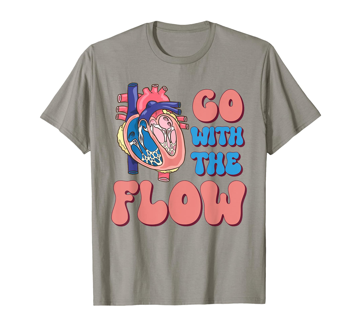 CVICU Cardiac Nurse Anatomy Cardiology Human Heart Flow T-Shirt