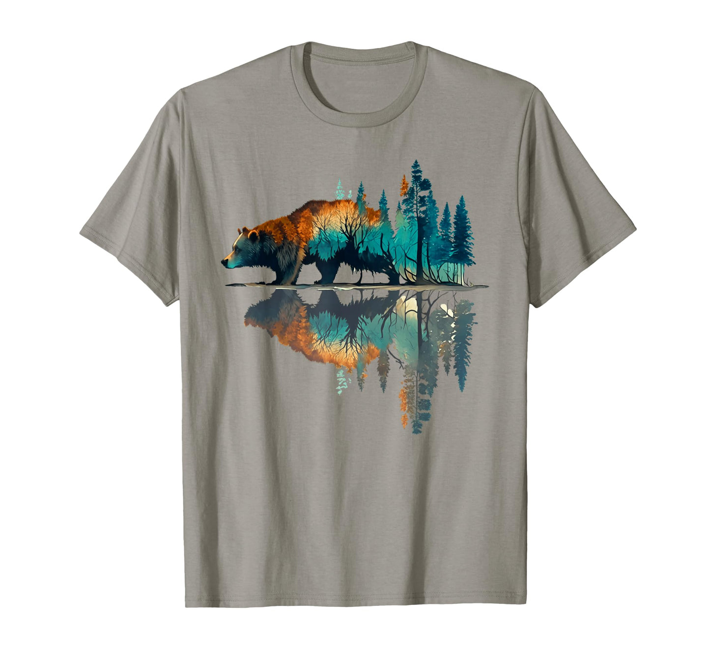 Trees Reflection Wildlife Nature Animal Bear Outdoor Forest T-Shirt