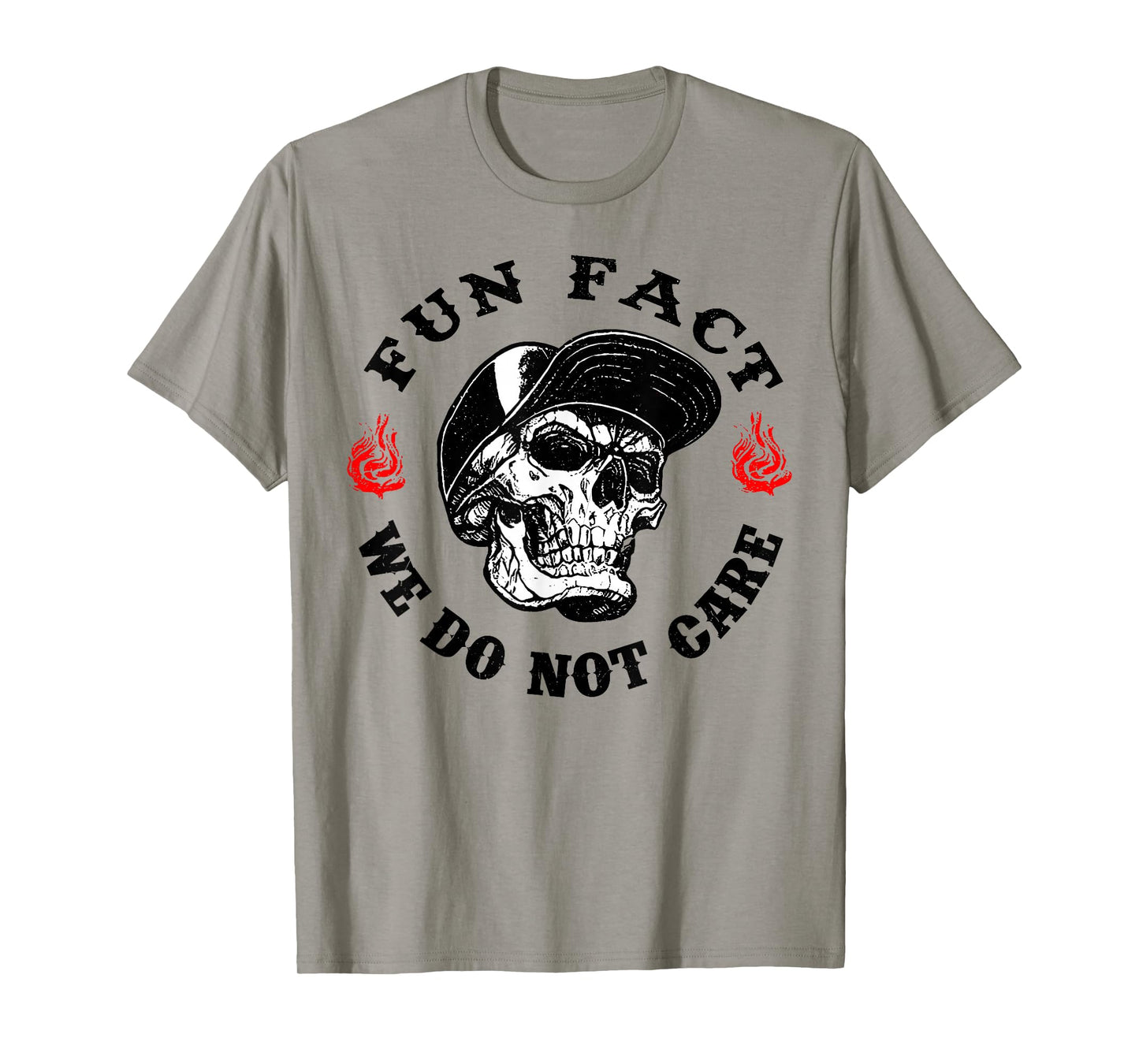 Vintage Fun Fact I Don't Care Skeleton Sarcastic Adult T-Shirt