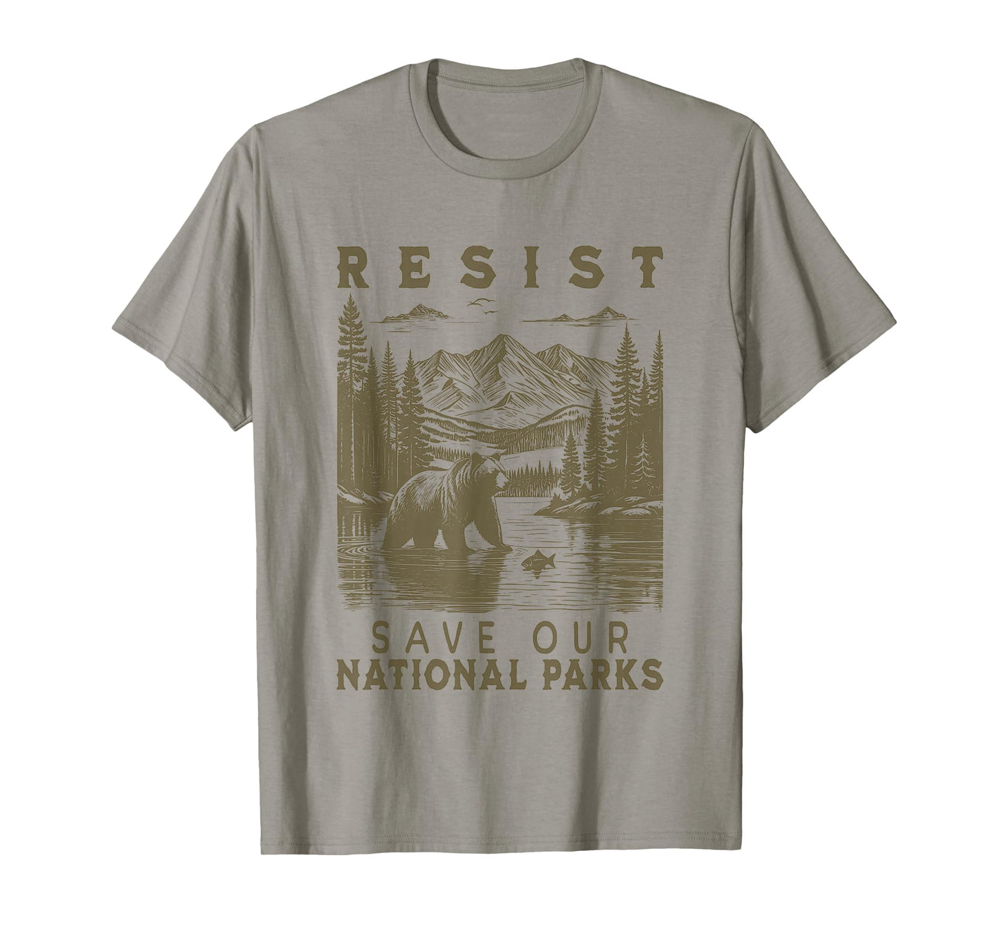 Protect Our National Parks Resist Retro Vintage Grizzly T-Shirt