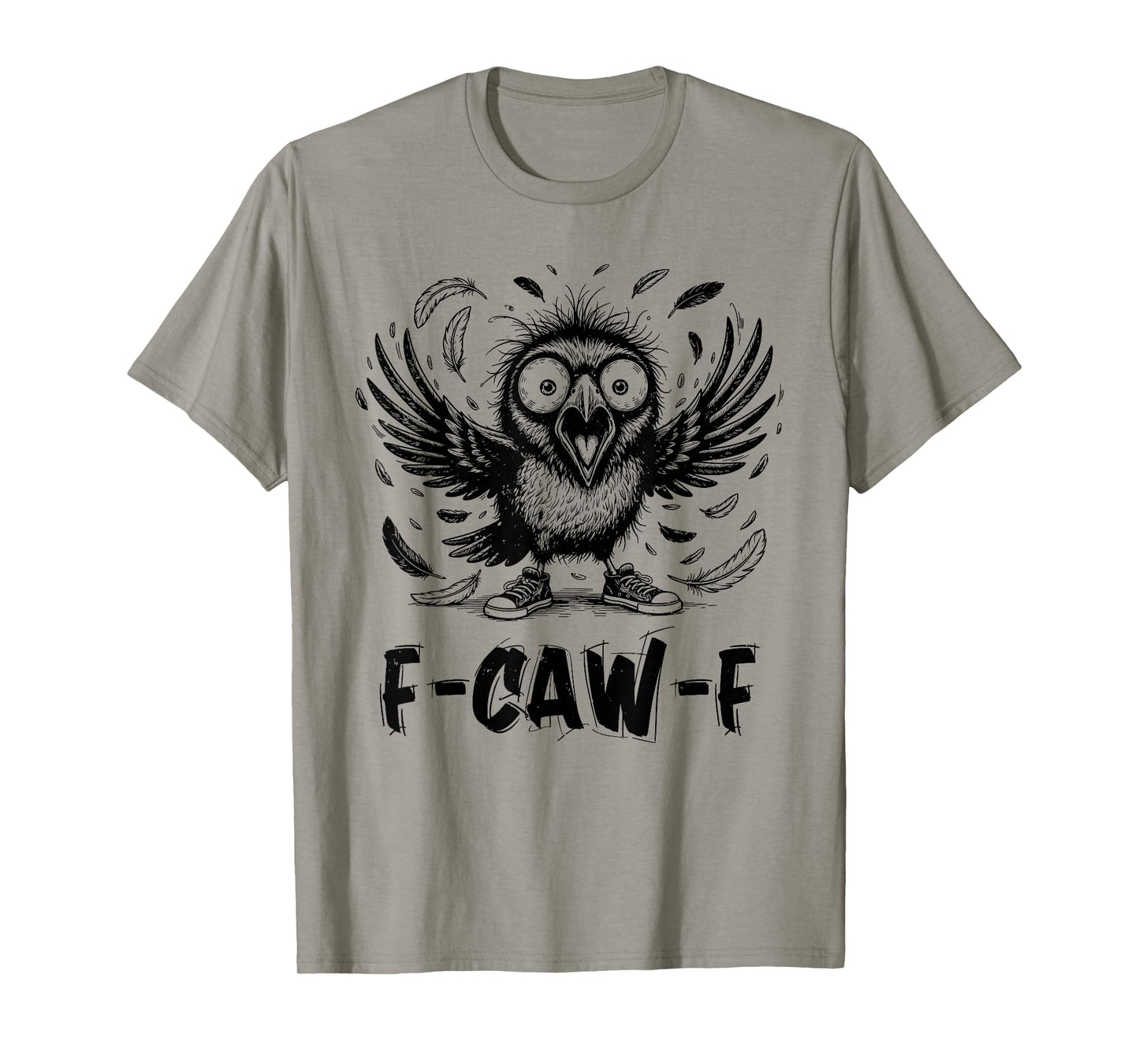 Funny Crow F-CAW-F Graphic Gothic Black Raven Moon Halloween T-Shirt