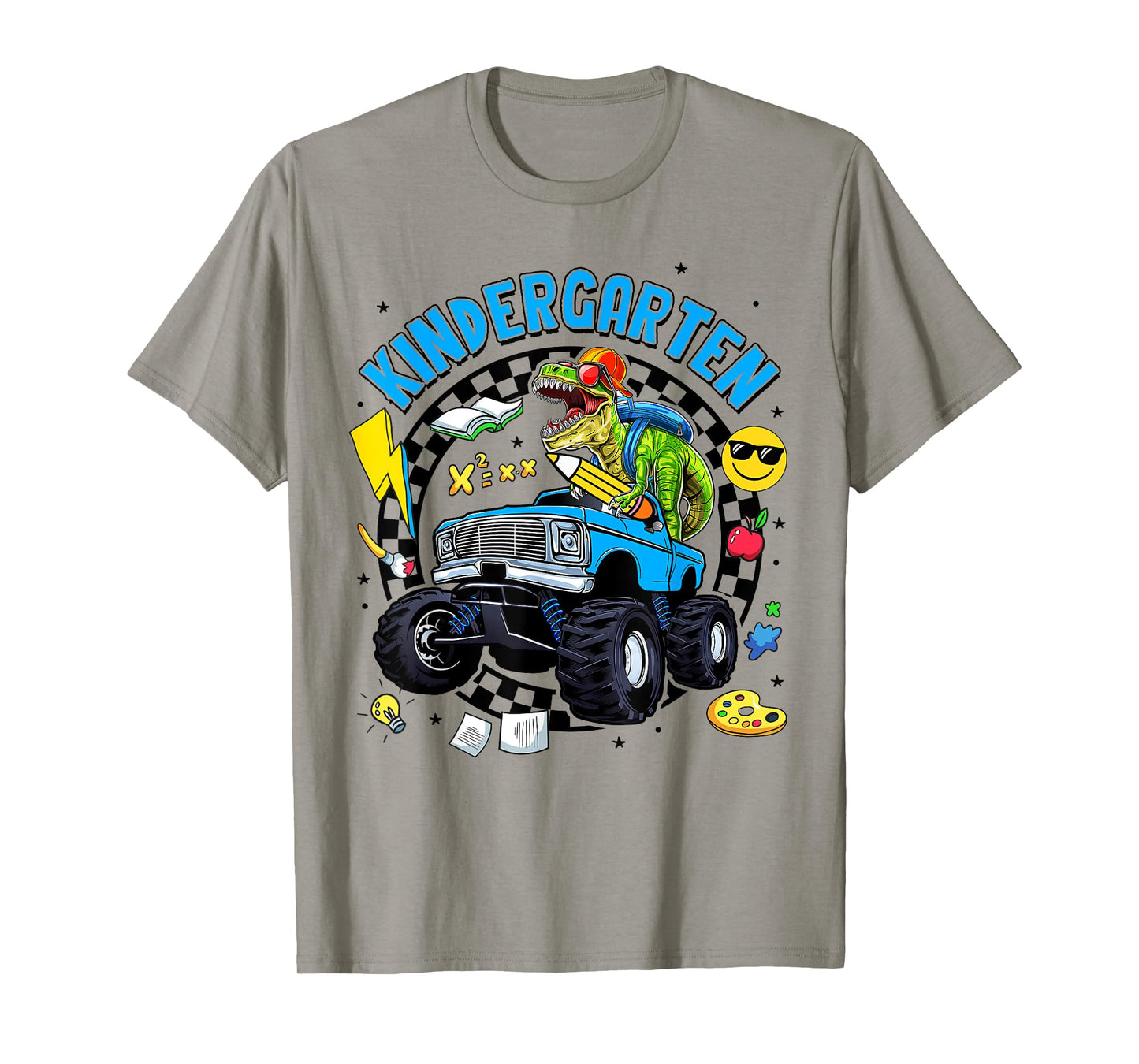 Kindergarten Dinosaur Dino Truck Back To School Kids Boys T-Shirt