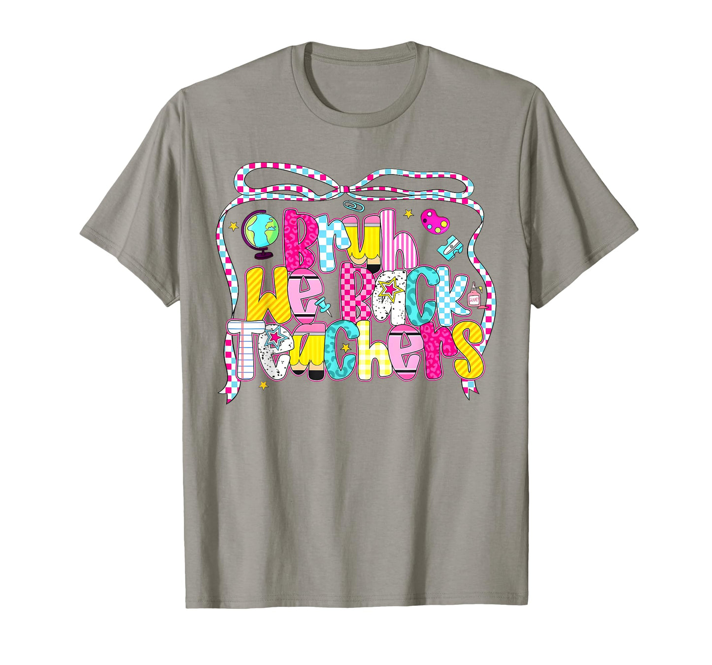 Bruh We Back Teachers Coquette Bow Back To School Teacher T-Shirt