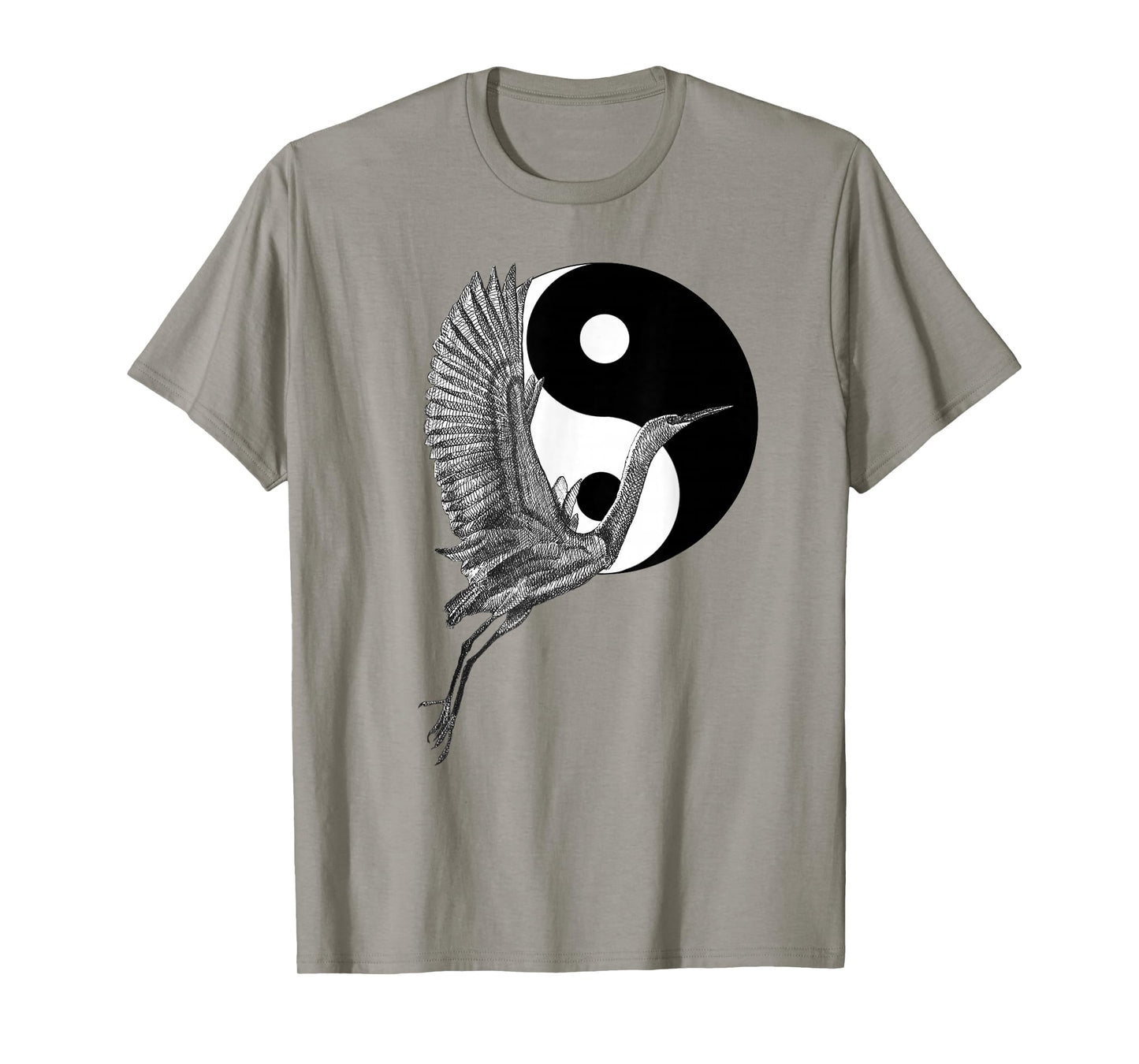 Tai Chi White Crane Yin Yang Qi Gong Illustration T-Shirt