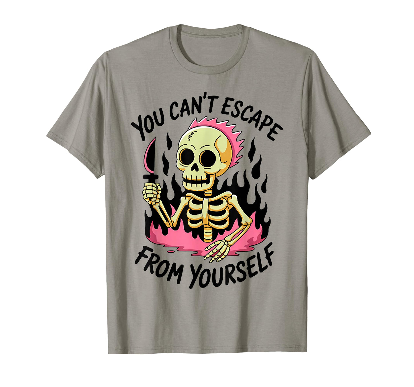 You Can't Escape from Yourself, Spooky Skeleton Halloween T-Shirt