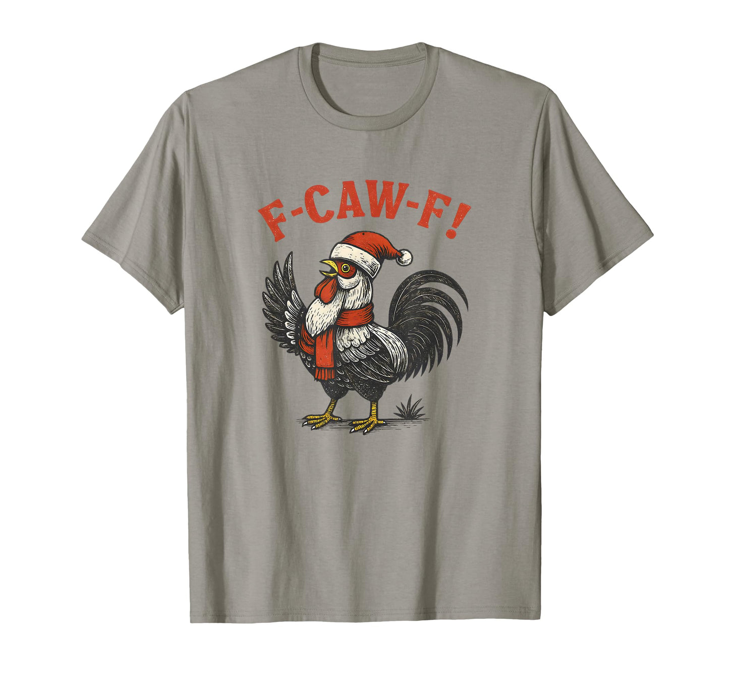 FCAWF Chicken Santa Festive Rooster Funny Vintage Christmas T-Shirt