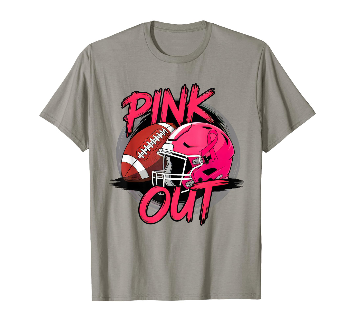 Pink Out Football Breast Cancer Awareness Pink Warrior T-Shirt