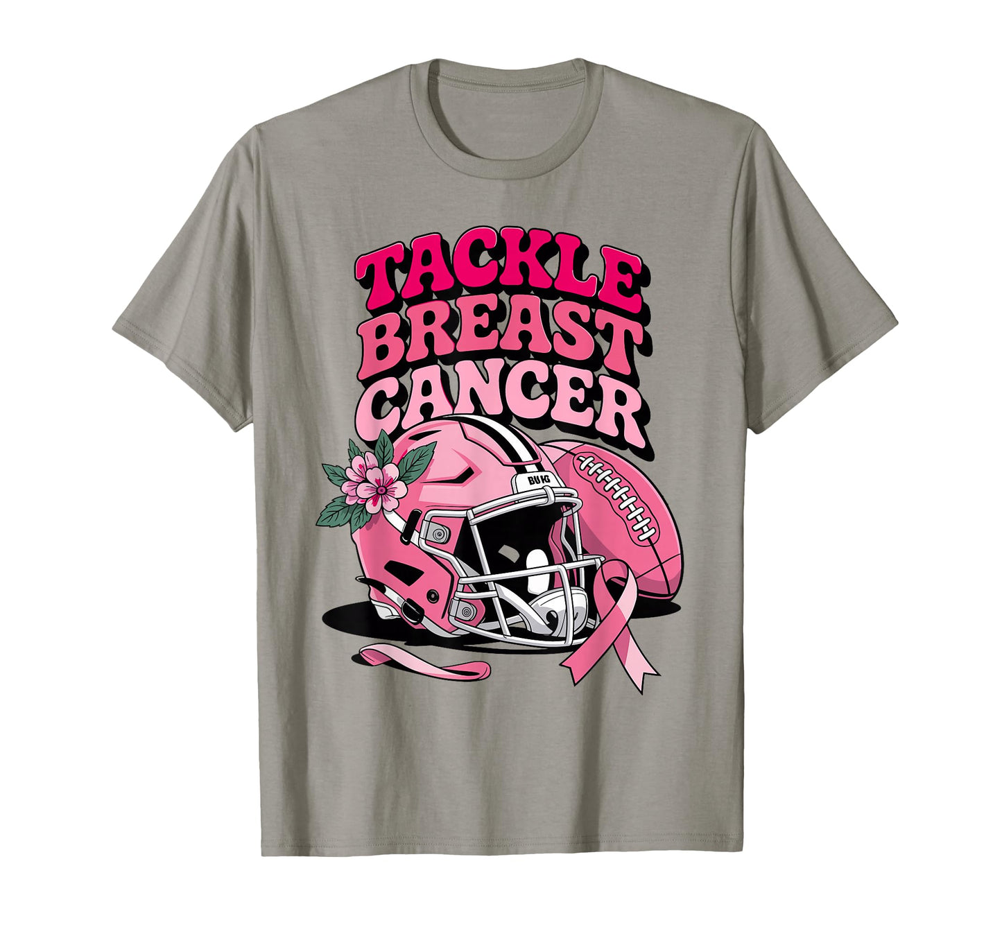 Tackle Breast Cancer Football Pink Ribbon Awareness Survivor T-Shirt