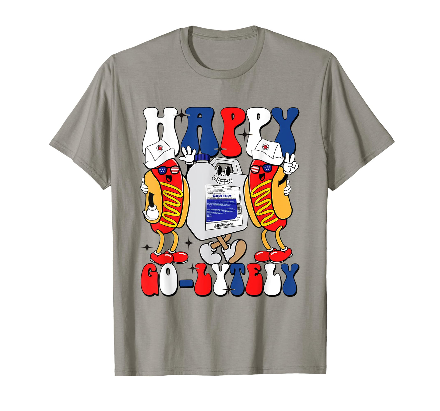4th Of July Nurse Happy Go Lytely Gastroenterology Nurse T-Shirt