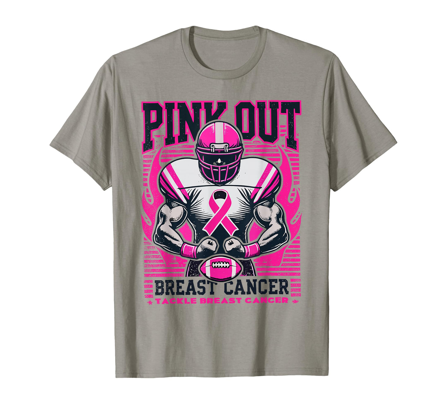 Pink Out Tackle Breast Cancer Awareness American Football T-Shirt