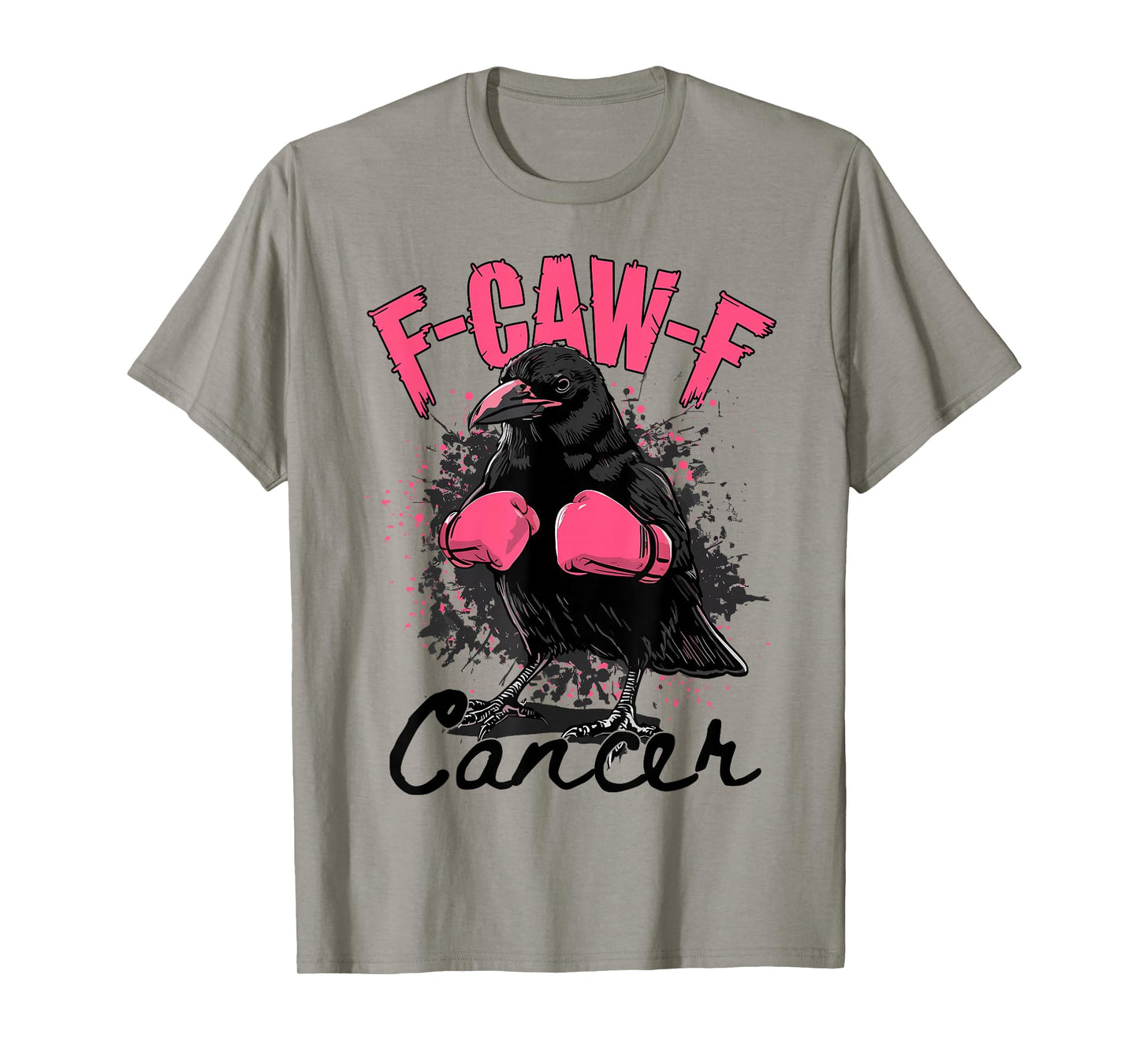 Black Crow F-Caw-F Breast Cancer Awareness Pink Ribbon T-Shirt