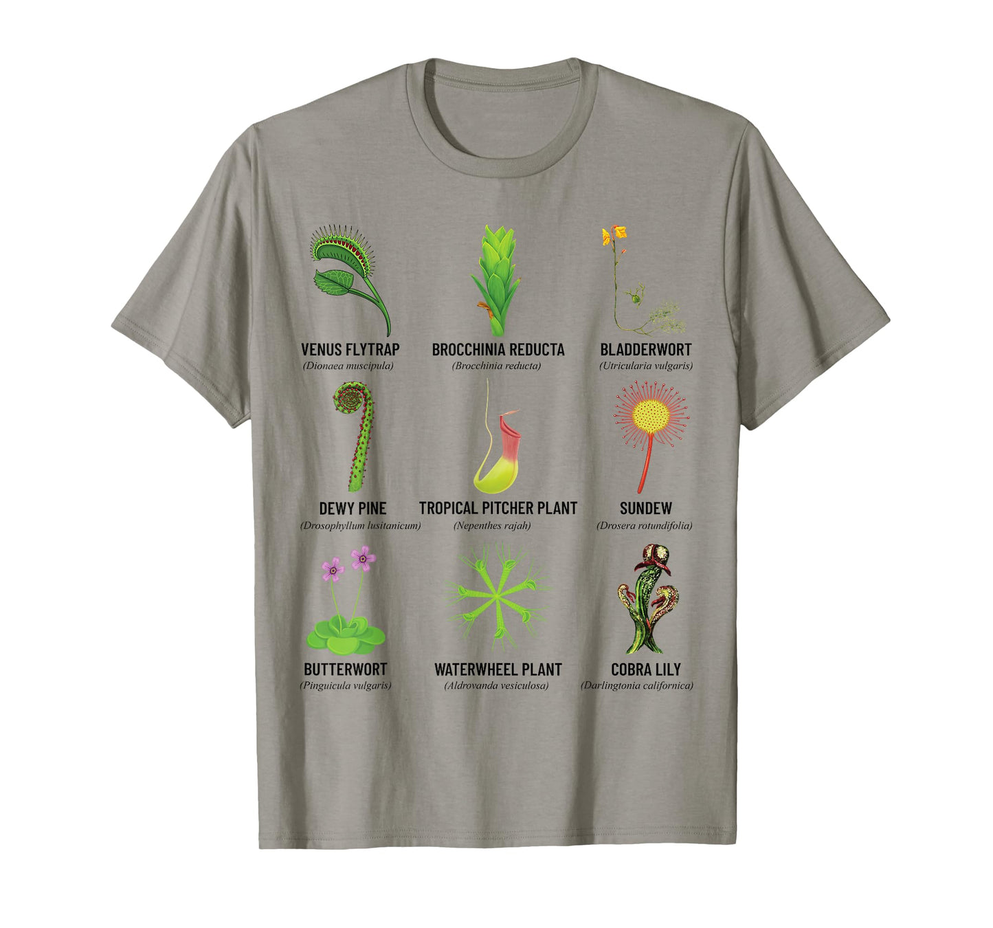 Carnivorous Plants Chart Venus Flytrap, Pitcher Plant T-Shirt